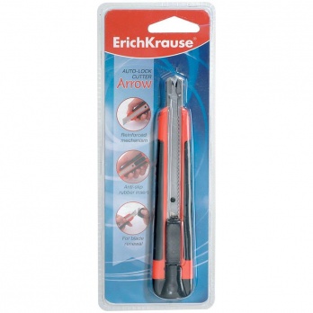 Нож канц. 9мм "Arrow" auto-lock с 2 зап. лезв. в блистере  ЕК 19153