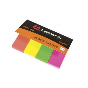 Этикетки-закладки самоклеящ. (20*50мм) 4*50л бумажные неон "Lamark"  121