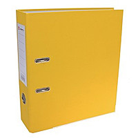 Регистратор А4 80мм желтый собран. "Lamark", метал. окант. карман  600