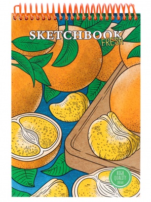 Скетчбук-блокнот 64л  "Orange Fresh" 100г/м2 C64-4242